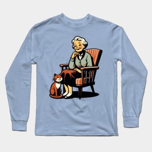 Grandma with cat Long Sleeve T-Shirt